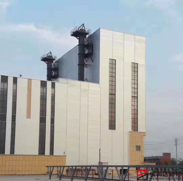寶潤達聚氨復合板應(yīng)用綠建上料倉項目